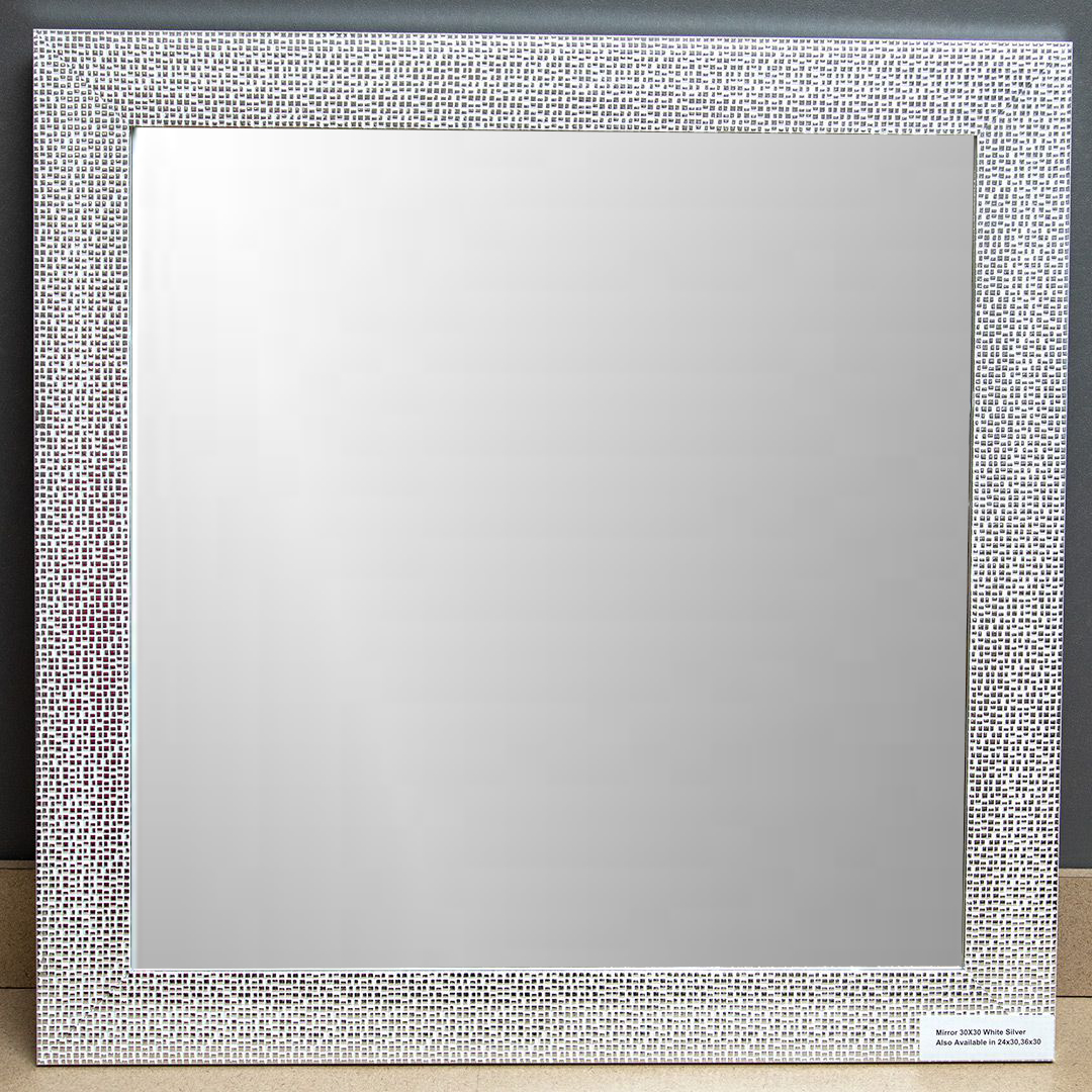 Mirror White Silver 30x30