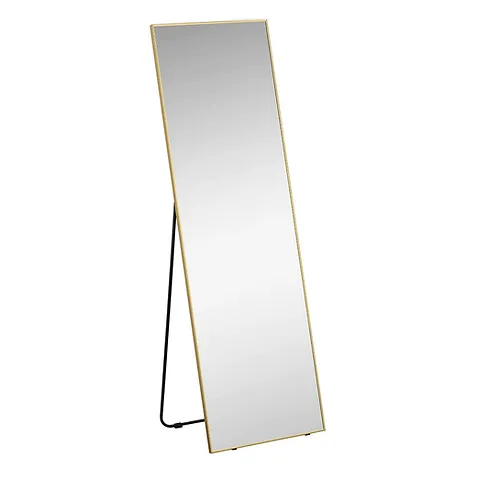 71x32 Gold Floorstand Metal Mirror