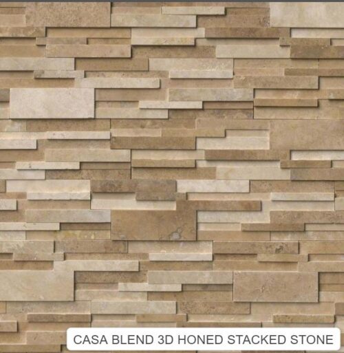 Casa blend 3d honed stacked stone