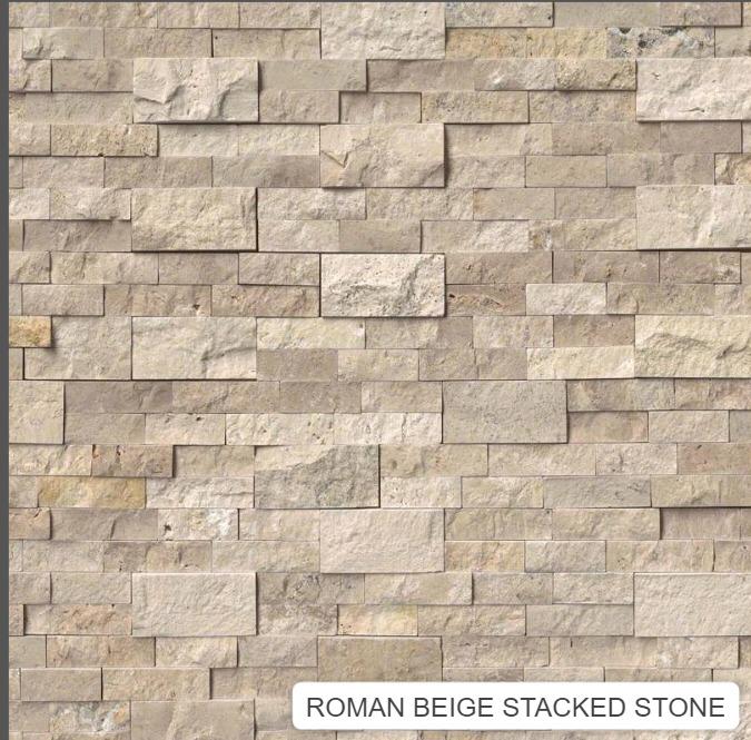 roman beige stacked stone