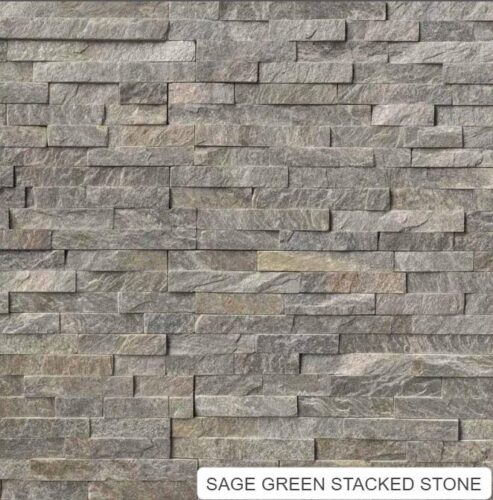 Sage green stacked stone - Crown Floors and Decor