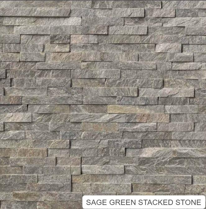 sage green stacked stone