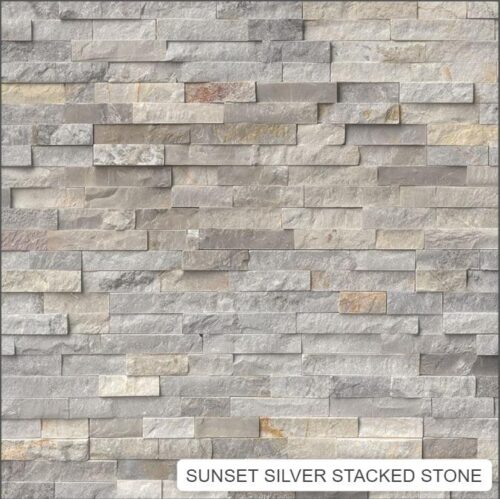 Sunset silver stacked stone