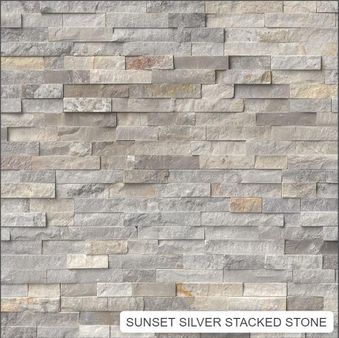 sunset silver stacked stone