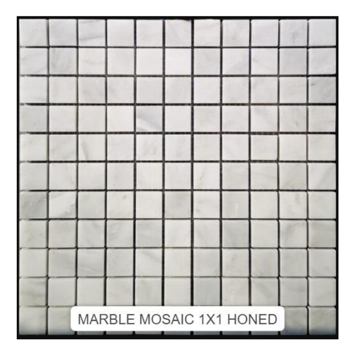 MARBLE MOSAIC 1X1 HONED